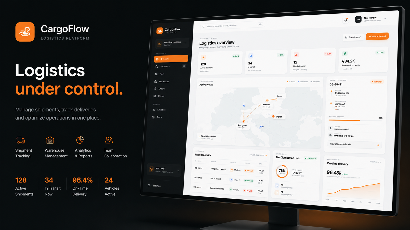 Превью логистической платформы CargoFlow